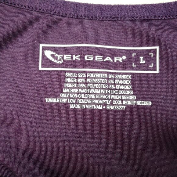 Tek Gear Ladies Size Large Racer Back Purple Pink White Pattern Athletic Top - Picture 3 of 6